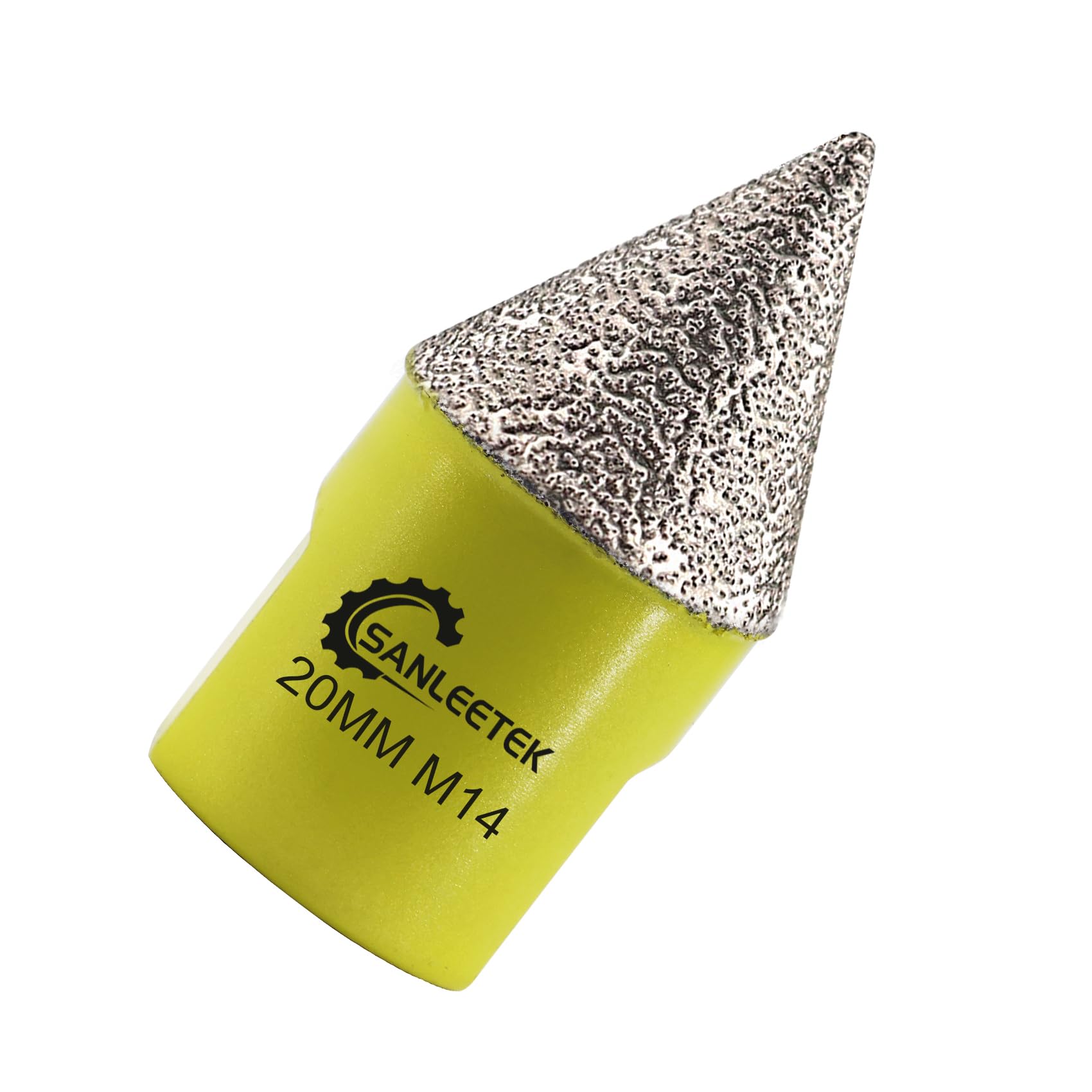 Diamond Beveling Chamfer Bits 20mm SANLEETEK Cone Tile Bits for Shaping Enlarging Grinding Existing Holes in Ceramic Tile Porcelain Marble Granite M14 Thread