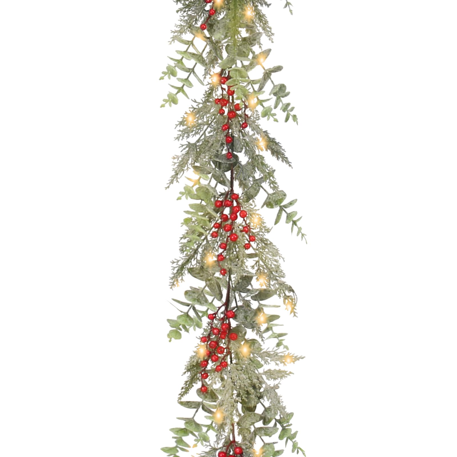 SY Super Bang 6FT Christmas Garland, Artificial Red Berry Garland Christmas Table Decorations. for Indoor Outdoor Home Table Fireplace Holiday Winter Xmas Party Decor.