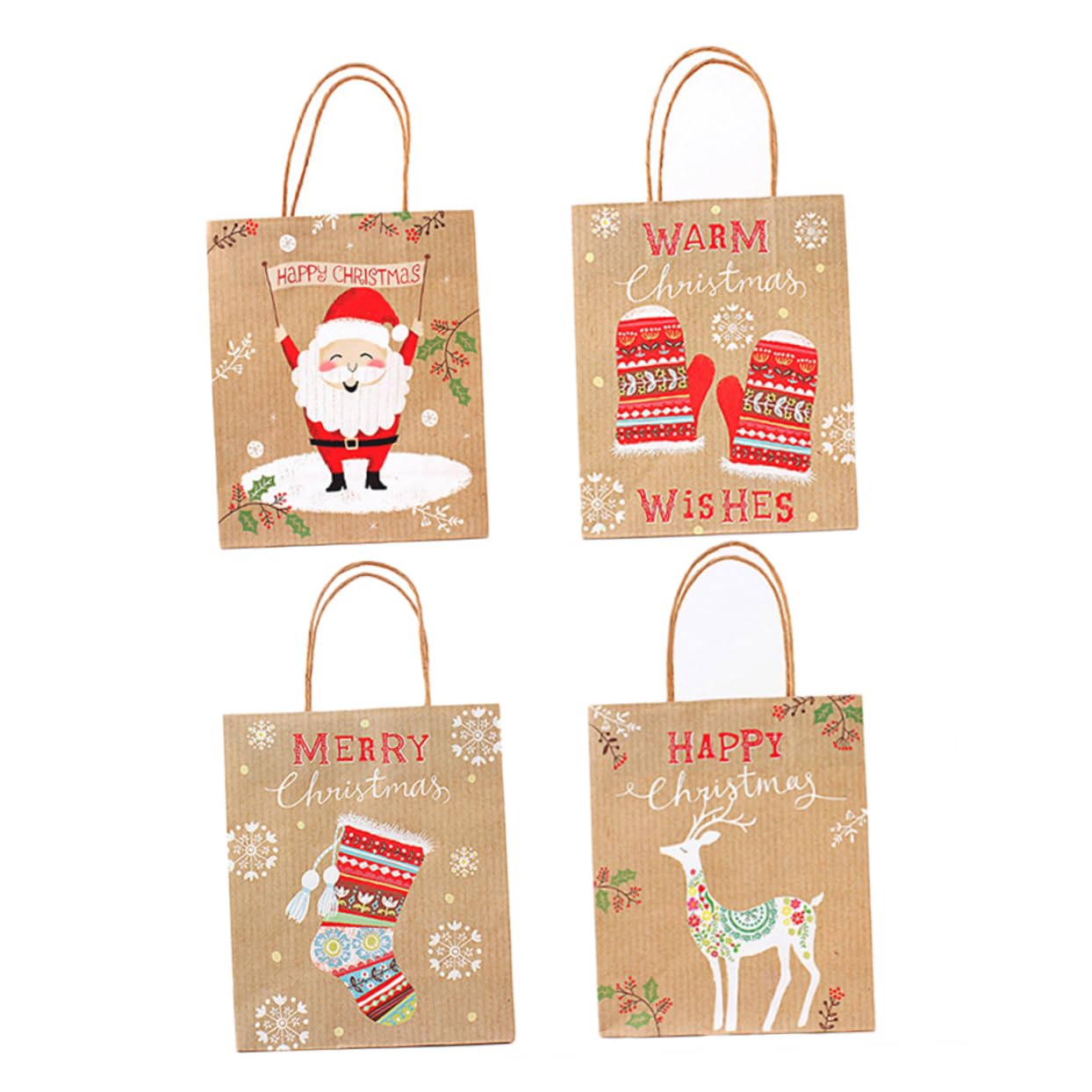 FRCOLOR 36 Piezas 23 bolsas de dulces de navidad bolsa de papel de navidad bolsas de papel kraft bolsa de buffet de dulces bolsa de favores de de de