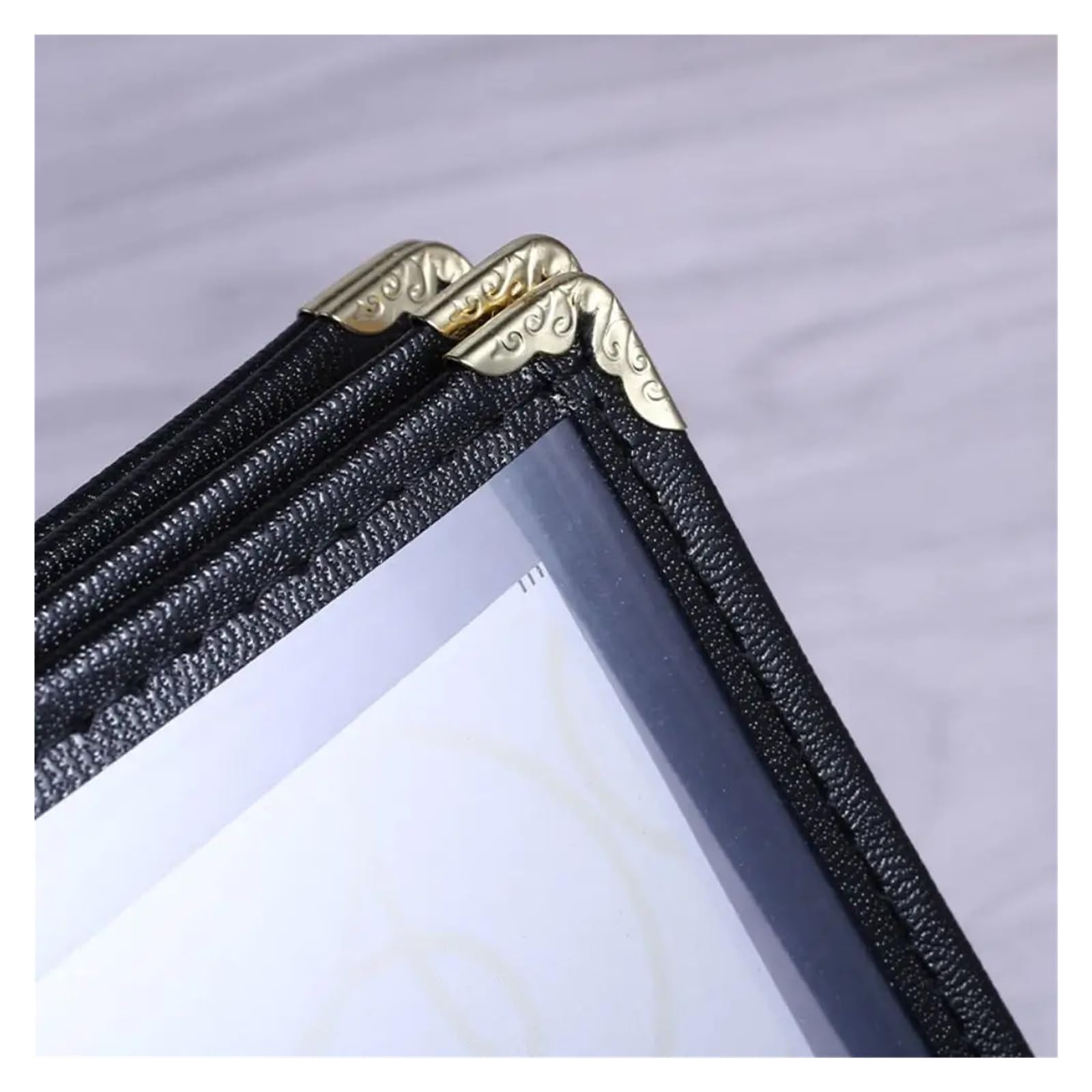 Portada de menú de restaurante Cubierta plegable de PVC transparente for menú A4, soporte papel reutilizable, paneles dobles, menús impermeables, libro exhibición for Hotel(Red 10 Pages)