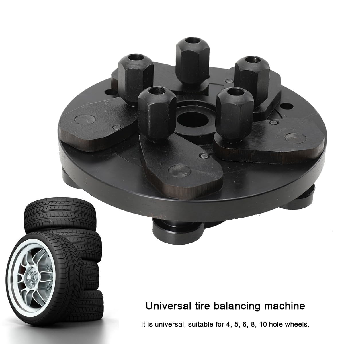 Adaptador de equilibrador para Llantas, Accesorio Universal para máquina de Equilibrio, Herramienta de Giro de neumáticos de diámetro de Eje de 40 mm, Rueda de 5 Lug balanceador