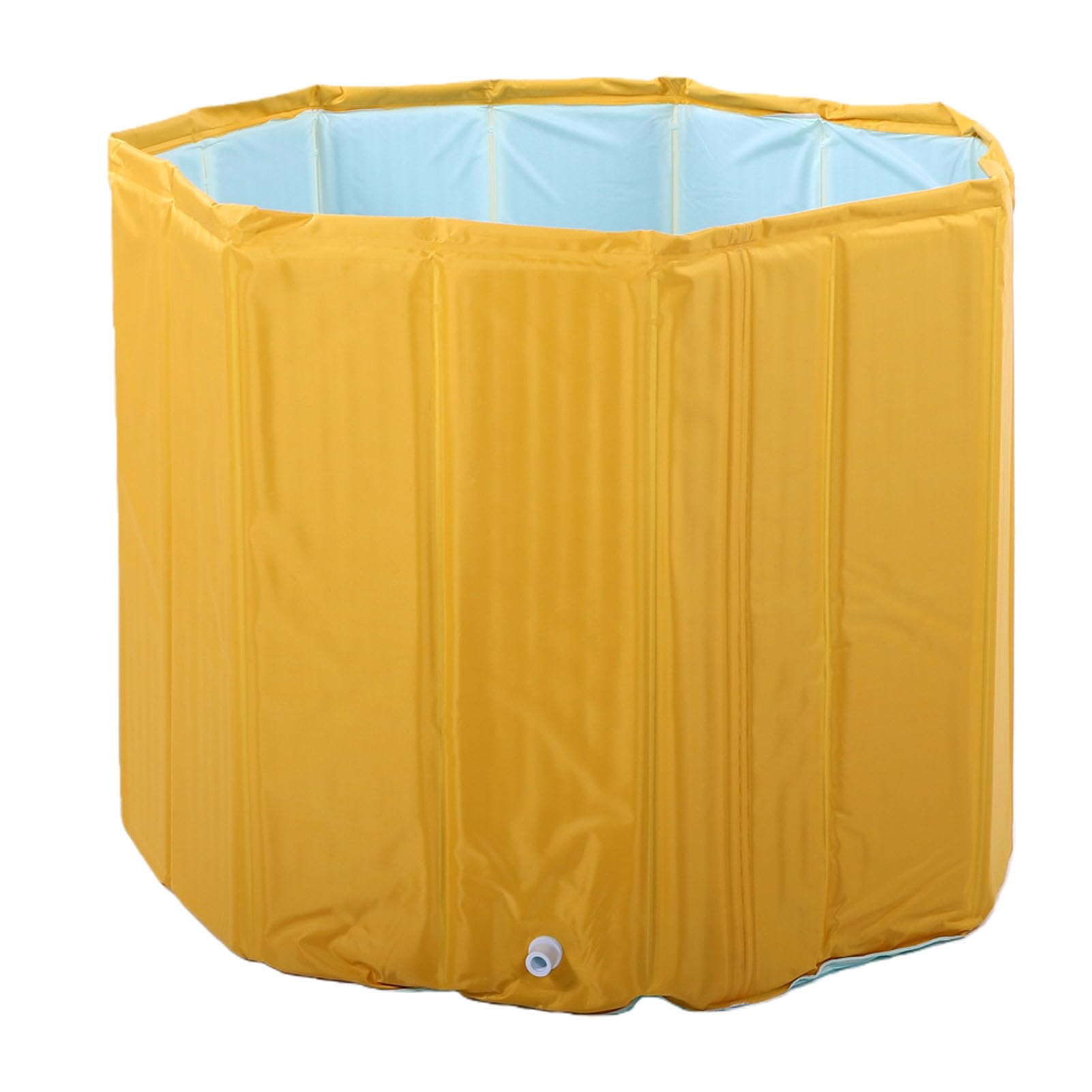 Nadmuchiwana Wanna dla Dorosłych Składana Przenośna Wanna z PVC 31,5 X 25,6 Cala z rurą Oszczędność Miejsca do Domowej łazienki Camping Spa Odzyskiwanie Zimnej Wody (YELLOW)