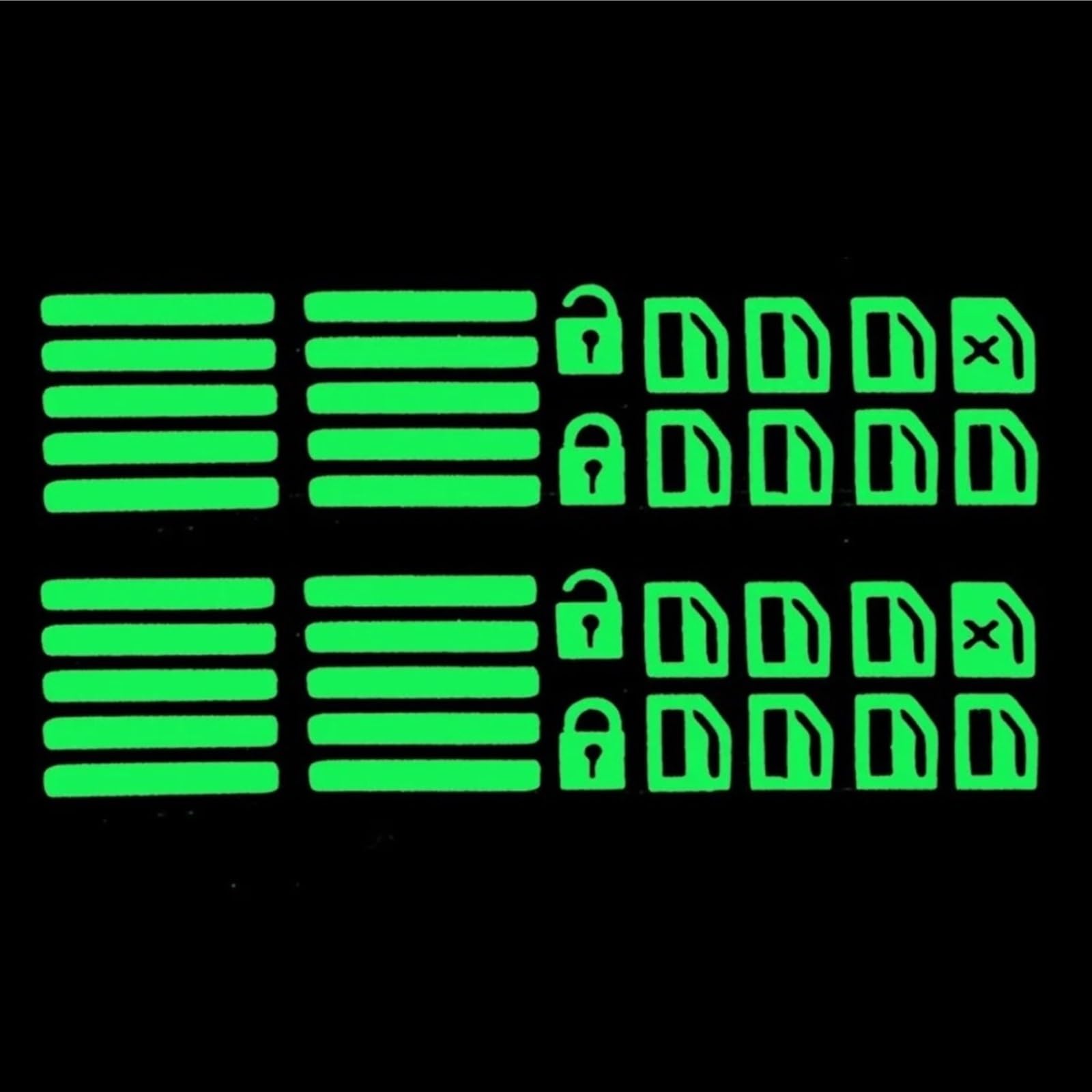 Interior Button Decals Car Window Button Luminous Sticker Universal Style Glowing Lifter Switch Night Fluorescent Decals Interior Stickers(Green)