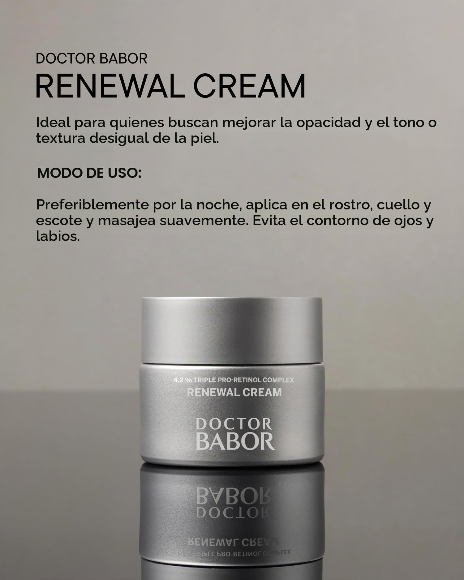 DOCTOR BABOR Renewal Cream | Crema facial regeneradora antiedad y antipigmentación con complejo pro-retinol | Para una piel radiante y rejuvenecida | Afina la tez | vegano | 50ml
