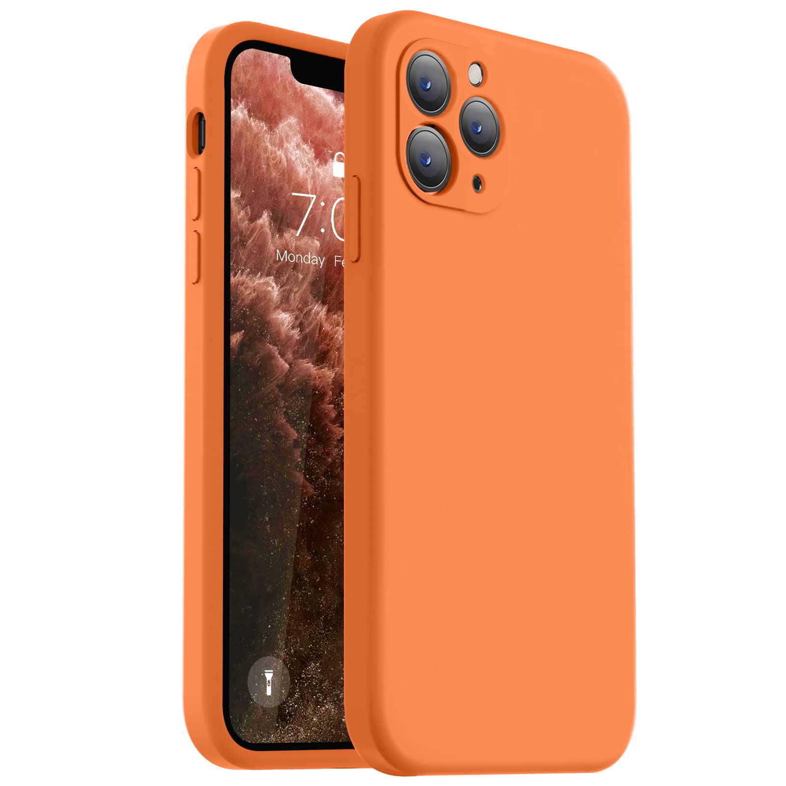 Vooii Compatible with iPhone 11 Pro Max Case, Upgraded Liquid Silicone with [Flat Edges] [Camera Protection] [Soft Anti-Scratch Microfiber Lining]