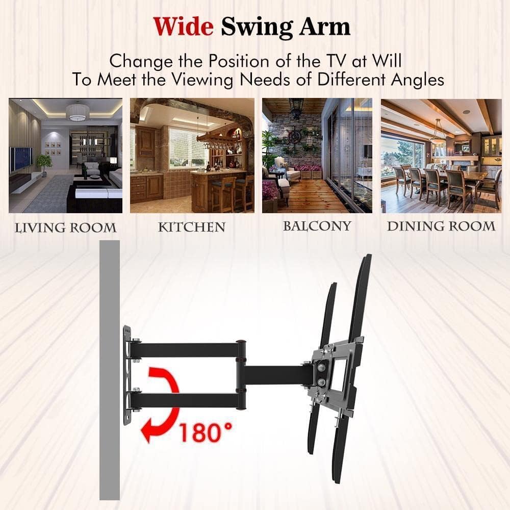 Full Dynamic TV Wall Mount tilt Swivel Bracket for 1LED LCD 32-65 inch 55 lbs