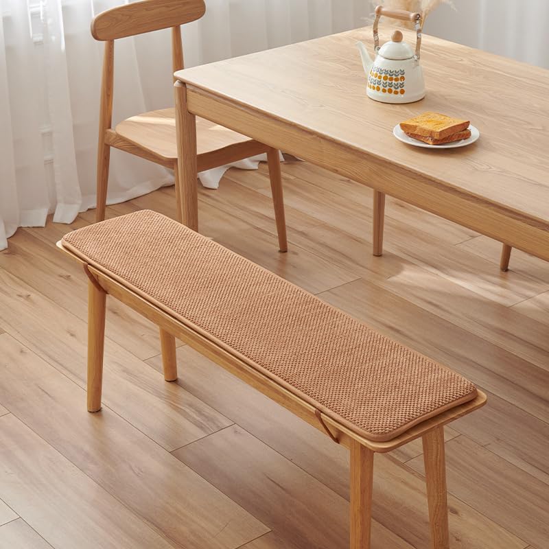 Coussin de banc antidérapant 40x150 cm lavable pour assise confortable de table beige