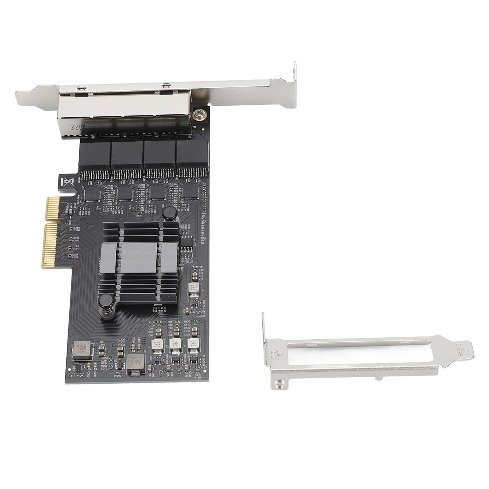 Dpofirs Wydajny Adapter Interfejsu Karty Sieciowej PCIe 2,5 Gb z 4 Portami RJ45 dla Serwera, Chip RTL8125BG, Karta Sieciowa Ethernet 2500 Mbps [/] PCI Express