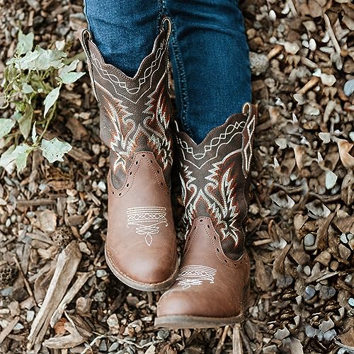 Rollda Kids Cowboy Boots Western Round Toe Cowgirl Boots for Boys Girls Toddler/Little Kid/Big Kid3
