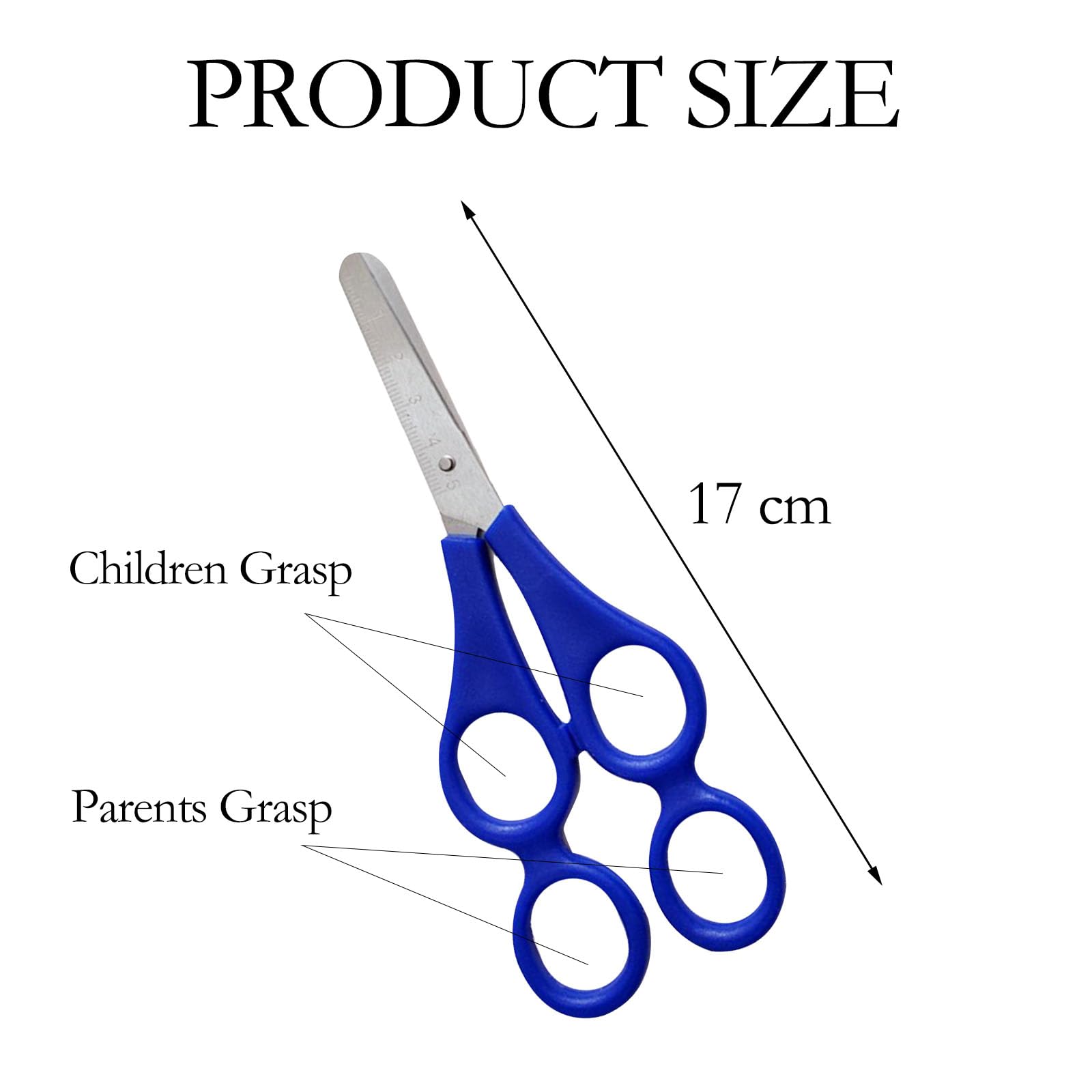 Forbici Terapeutiche 4-Anelli, Forbici Madre-Bambino con Doppio Manico per Apprendimento per Bambini, Terapista, Blu, 2 Pezzi