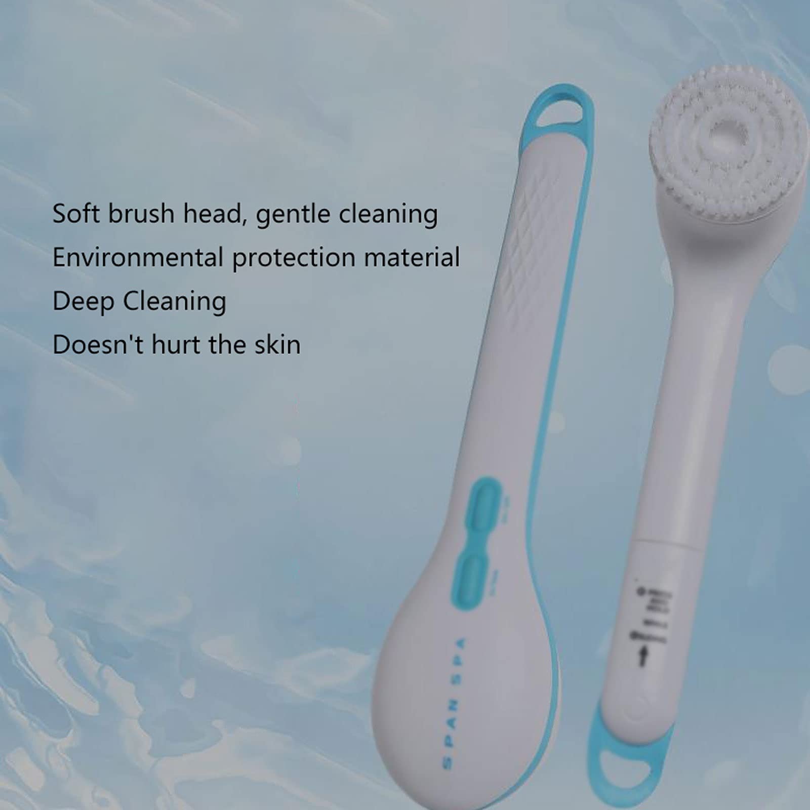 Cepillo de Ducha Masaje eléctrico Cepillo de Fregar Cepillo de baño Frotar la Espalda Bañarse y limpiarse la Espalda Cepillo de Limpieza Corporal de Mango Largo Cepillo Corporal de baño