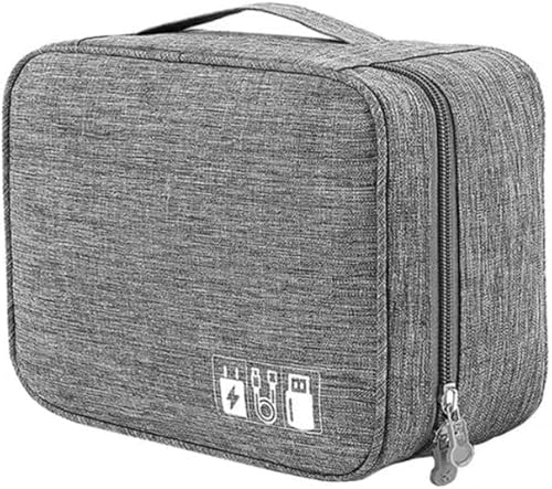 Organizador de Cabos Acessórios Eletrônicos Para Viagem Bolsa Portátil Multifuncional (Cinza)