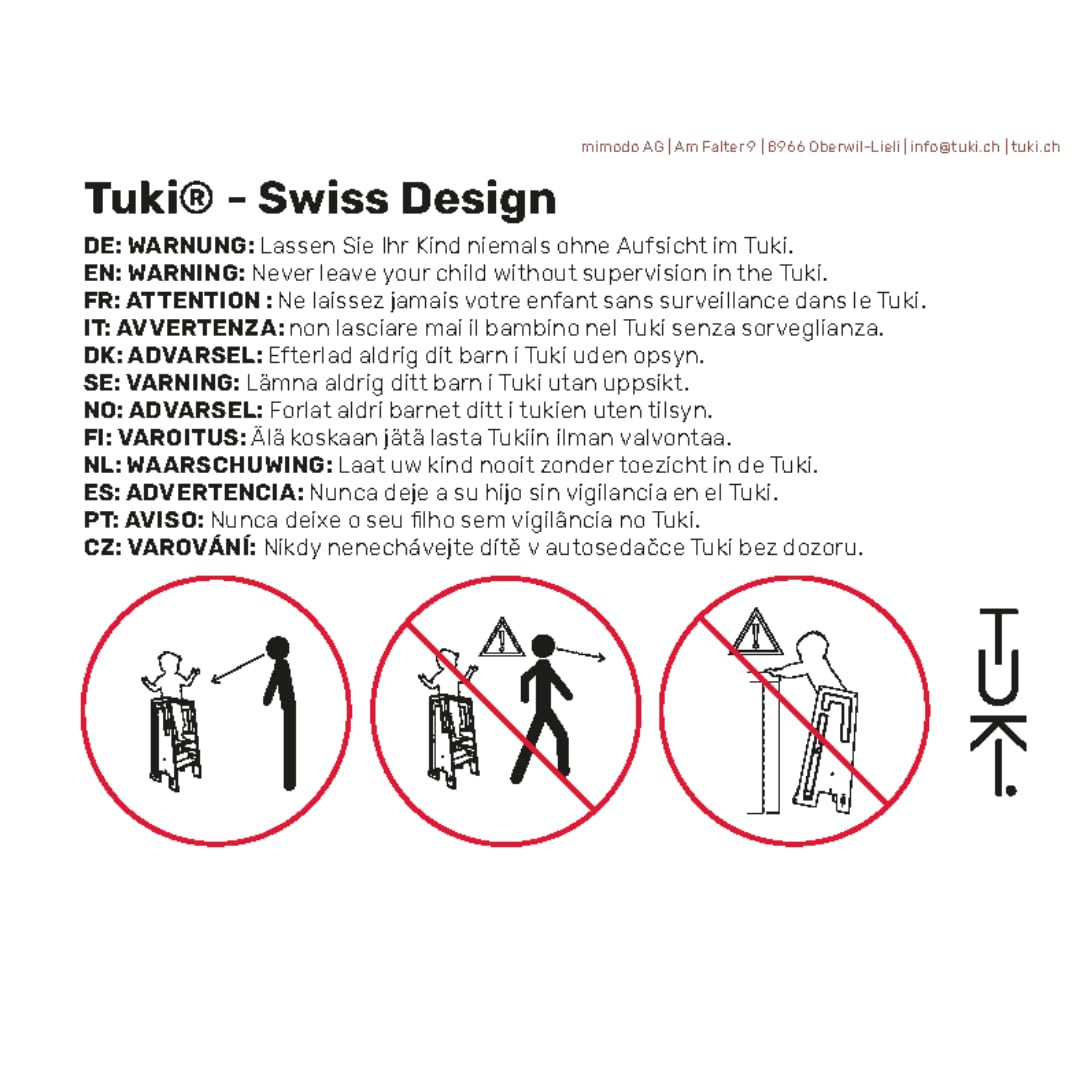 Tuki Lernturm ab 1 Jahr für Kinder Nature | Höhenverstellbar, hohe Standsicherheit, ergonomisches Design | Langlebiger Montessori Learning Tower hilft bei Motorik & Lernen