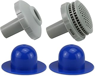NIKJEBDF Pool Water Jet Connector Kit for Intex Above Ground Swimming Pool, 32mm Hose Connection Screen Mesh Inlet Strainer Connector Nozzle Replacement Part Kit-Blue
