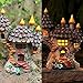 VP Home Pinecone Fairy Cottage Solar Light for Home and Outdoor Decor, Pinecone Cottage Solar Powered Flickering LED Garden Light Fairy Cottage Backyard Halloween Decoration