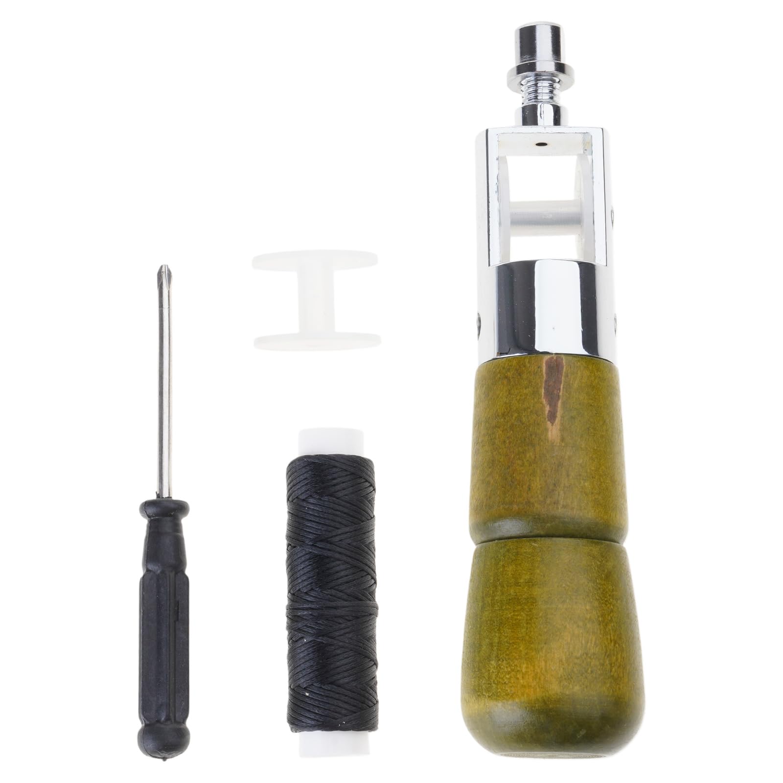 Holzgriff Nähahlen Leder Hand Stitcher Reparaturwerkzeug mit Nadelfaden Schraubendreher