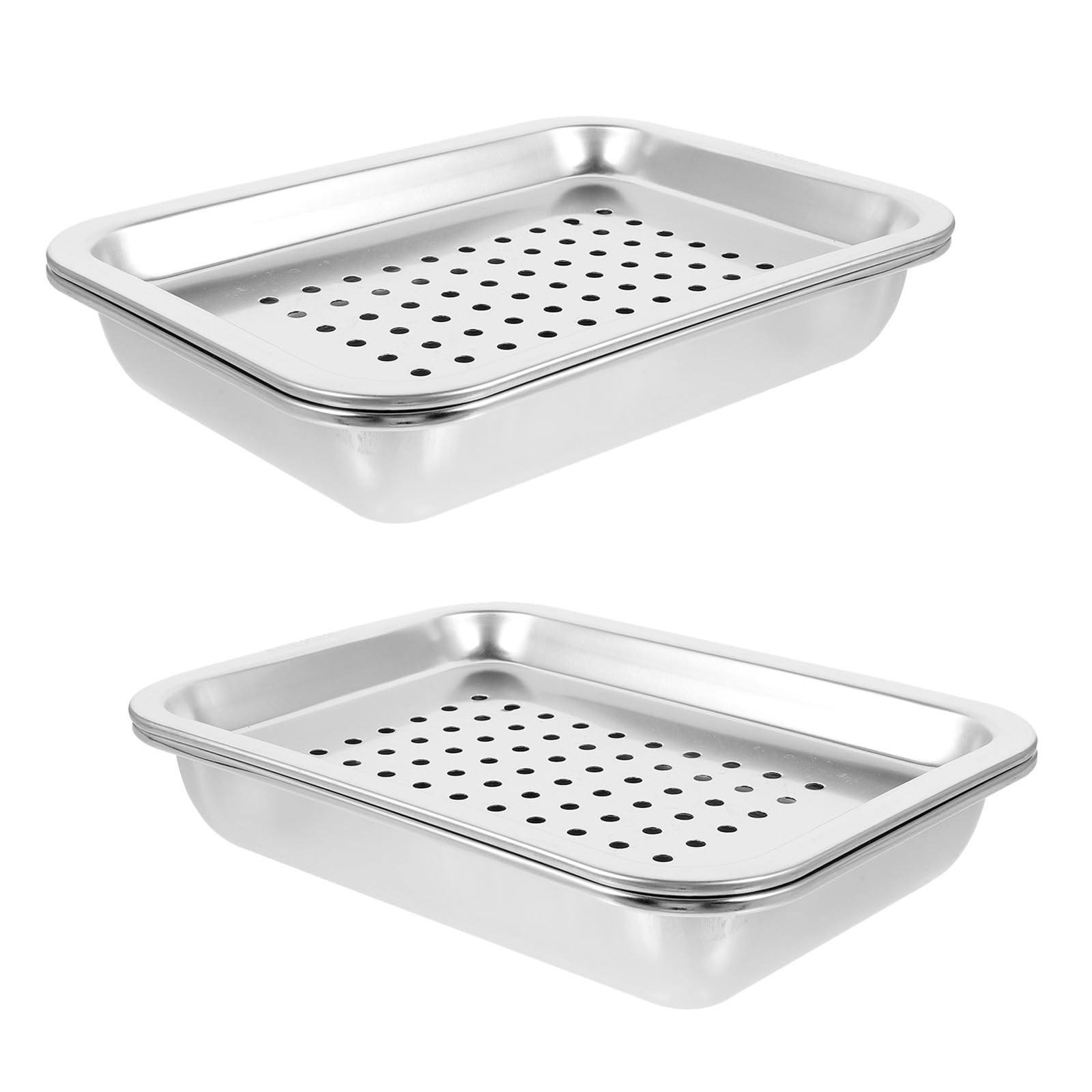 SOIMISS 2 Juegos Bandeja para Germinar de Acero Inoxidable, Plata