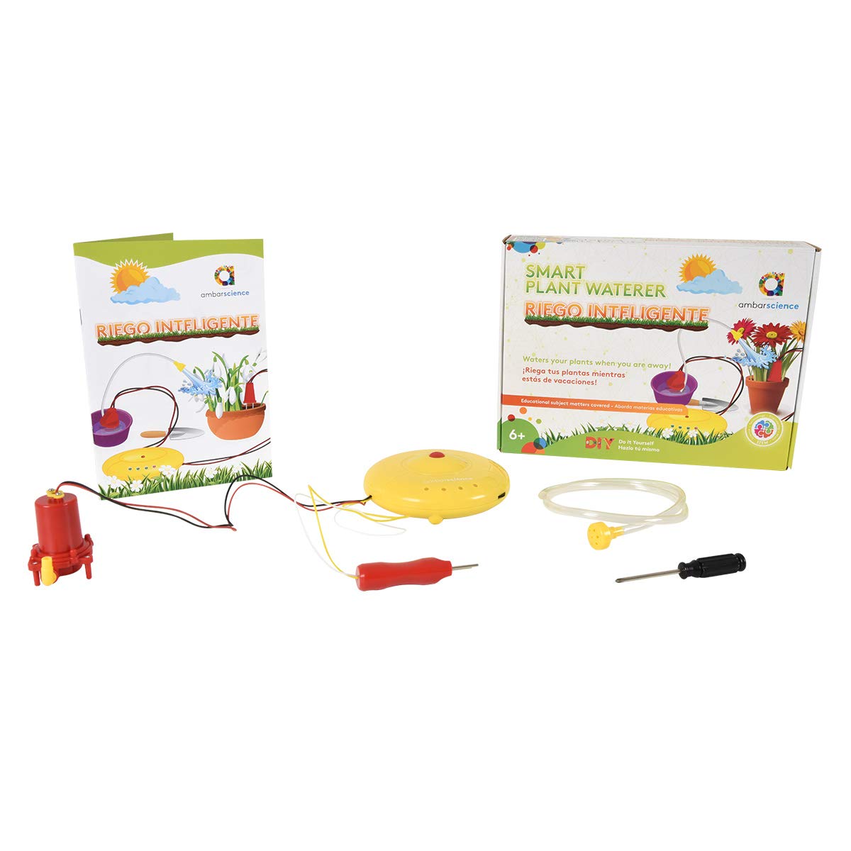 Riego Inteligente - Juguete STEM Cientifico y Educativo, DIY para construir paso a paso un sistema de riego inteligente, para niños 8+.