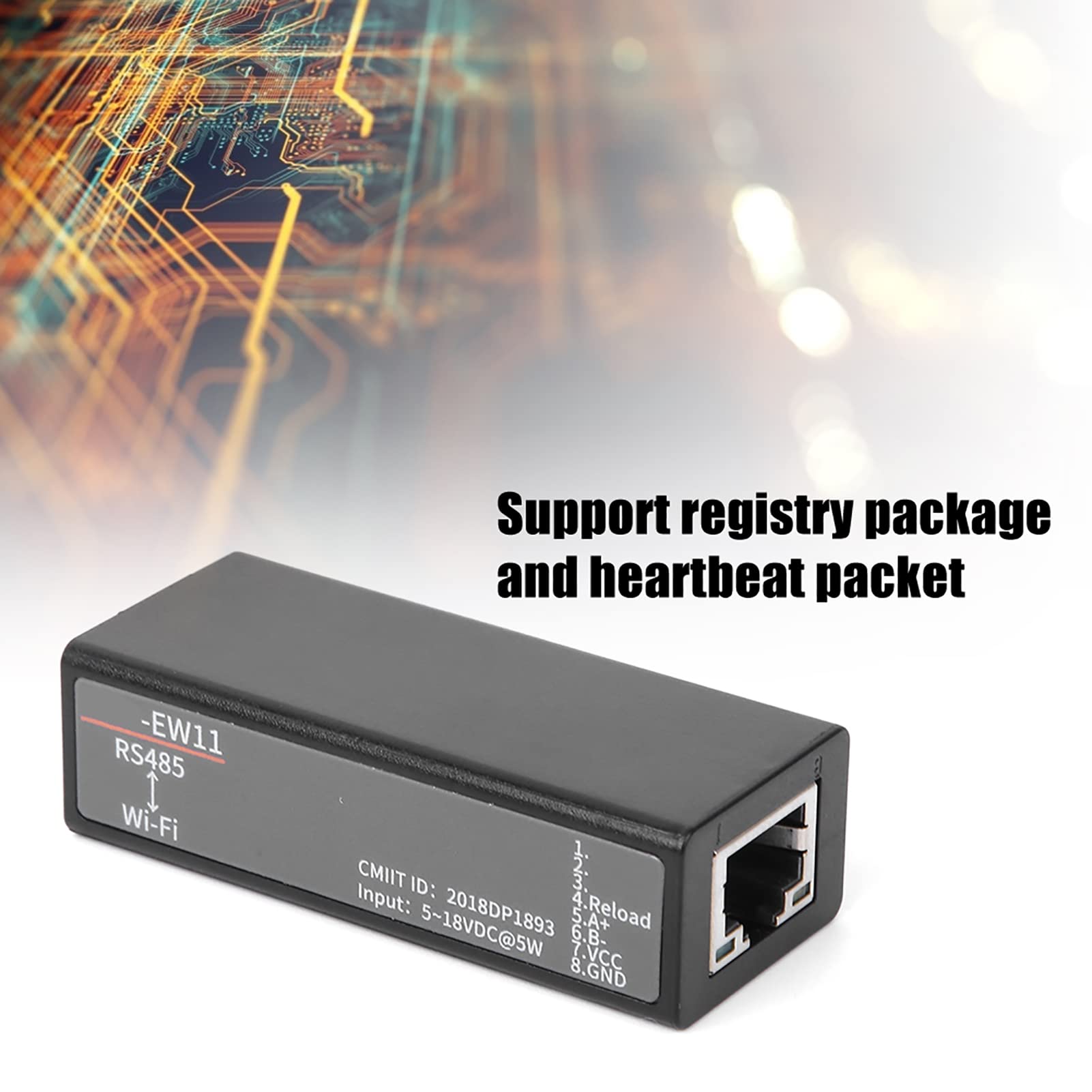 Servidor Serie a WIFI con Antena Incorporada, Módulo de Comunicación Inalámbrica Servidor de Dispositivo Serie con Interfaz RJ45, Servidor Serie Ethernet para Profesionales