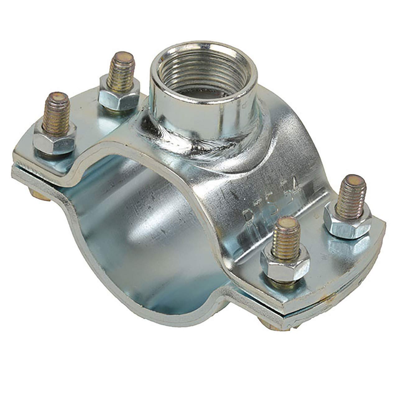 5 Stück - Fixpunkt-Rohrschelle mit Anschluss R1/2" Spannmaß 27,0mm (3/4") - Korrossionsschutz durch Verzinkung - rundumgeschweißt - qpool24