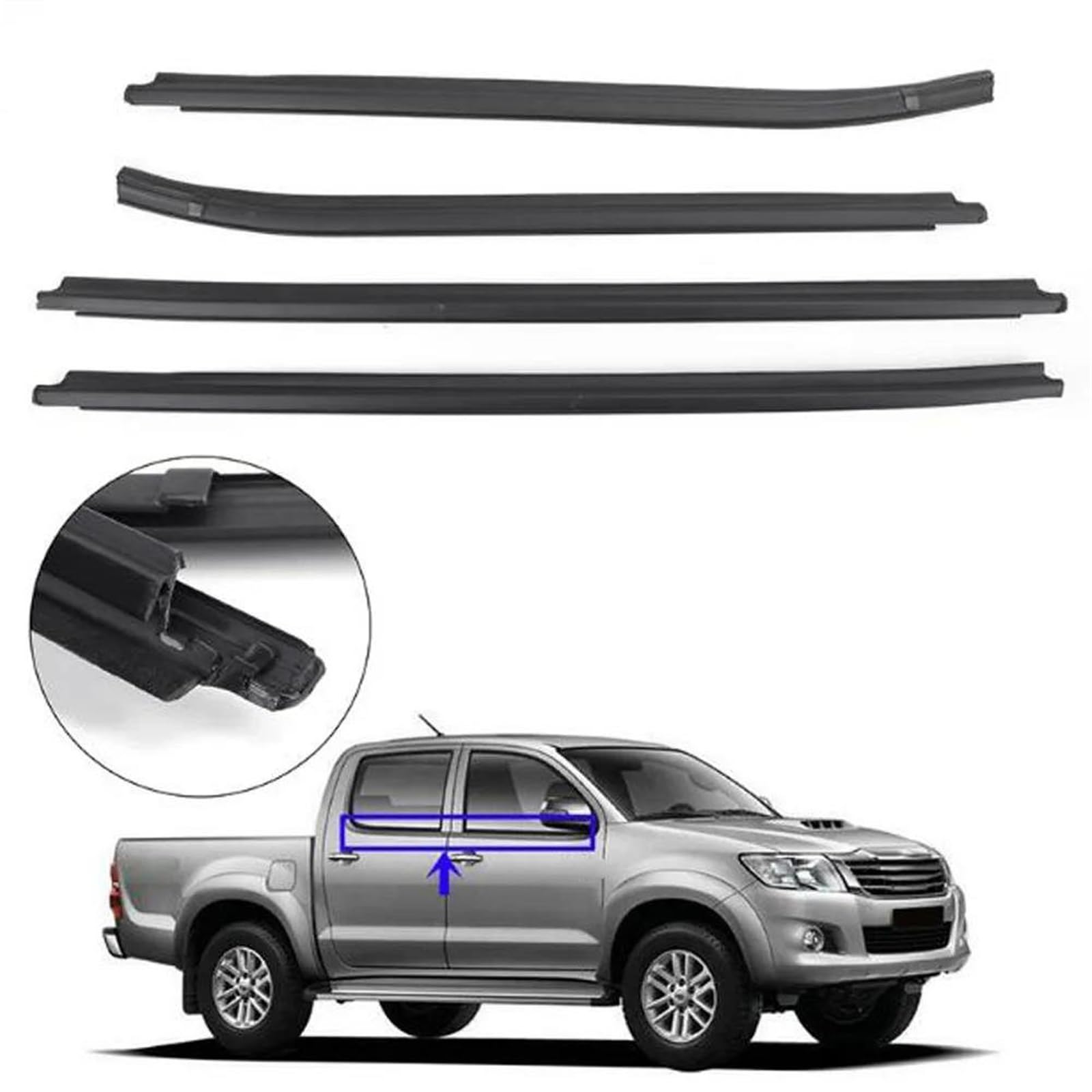 Guarnizione porta auto Guarnizione per finestrino auto, guarnizione per cintura, per Toyota per Hilux 1985-1995 68162-0K010 68161-0K010(85-95)