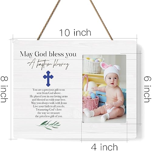 Miniatura 2 de Marco de fotos de bautismo, regalos de bautismo para niños, regalos de bautizo para niños, cumpleaños, Navidad, regalos religiosos para mujeres,