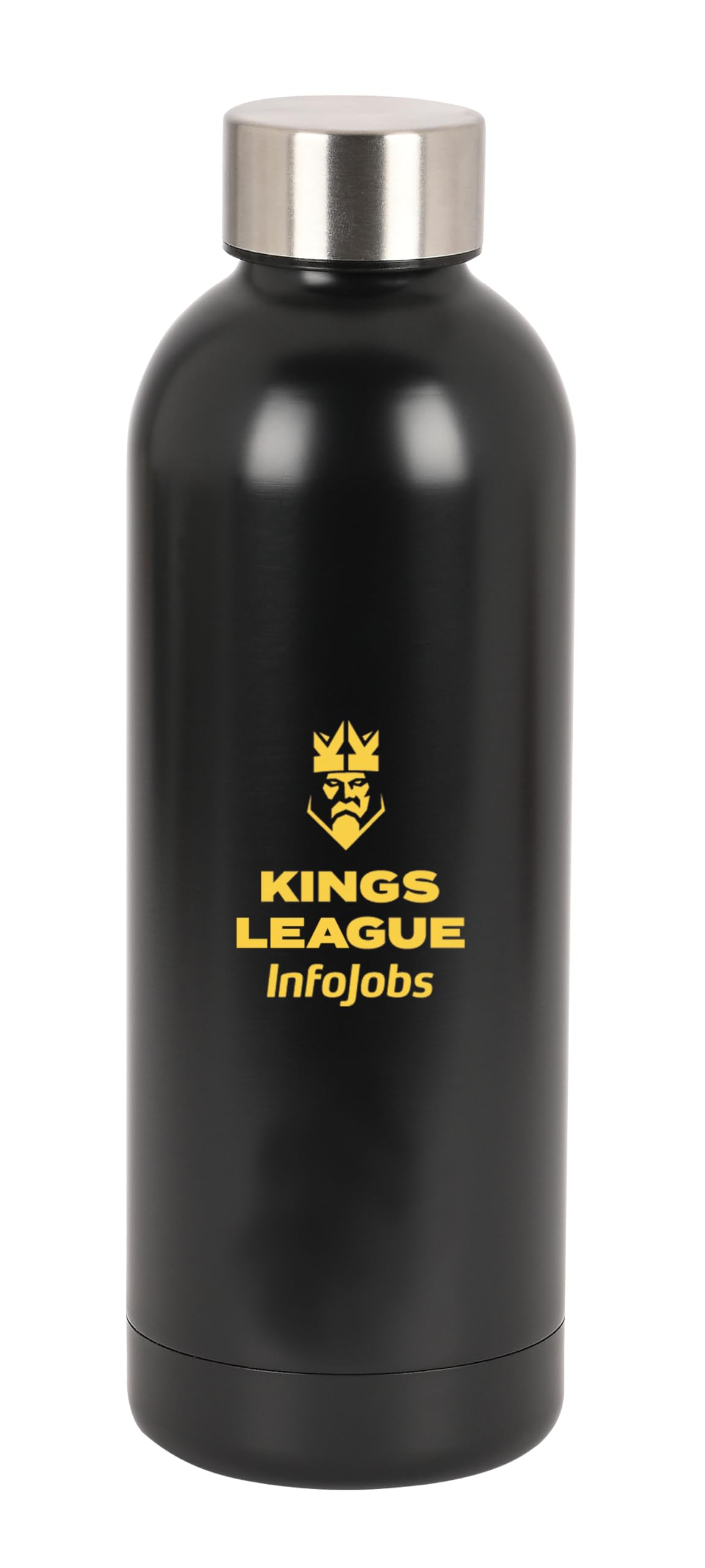 Safta KINGS LEAGUE – Thermal Bottle, Water Bottle, Stainless Steel, Double Insulated, 6h Hot Drink and 12h Cold Drink, 500ml, Black, Black/White, Estándar, Casual