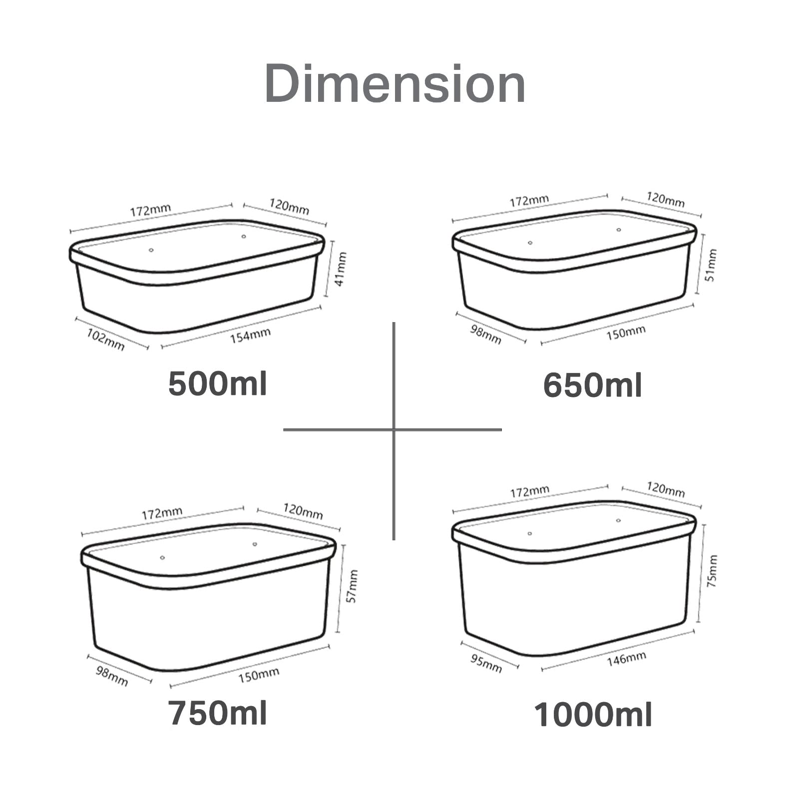 50 cuencos de papel kraft marrón para llevar con tapas, reutilizables, apilables, para almacenamiento de alimentos, sopa, ensalada, delicatessen, tapa resistente, caja reciclable de preparación de
