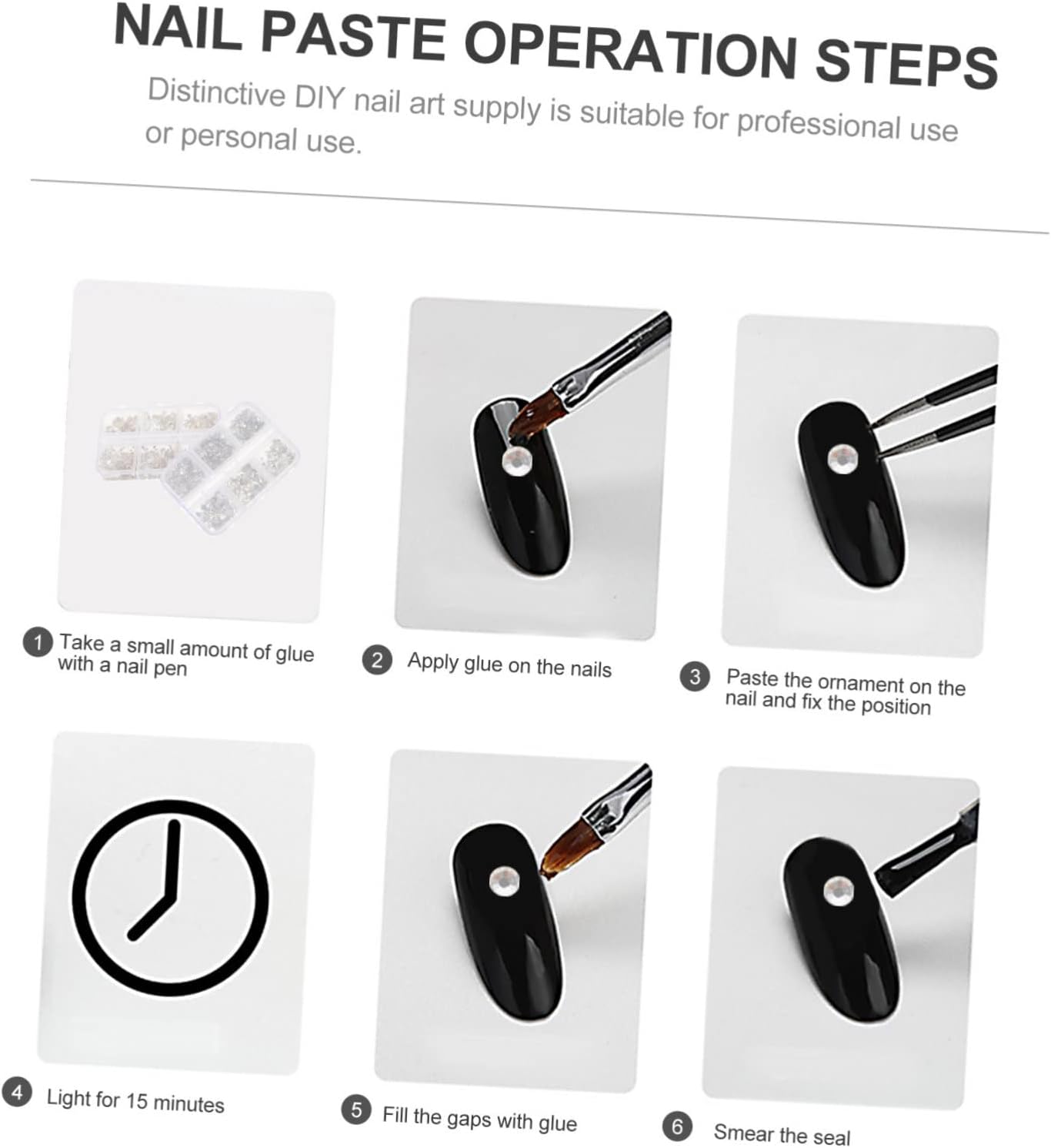 NOLITOY Rhinestone Nail Charms Kit Shiny Rhinestones for Nail Decorations and Accessories for Creative and Crafts