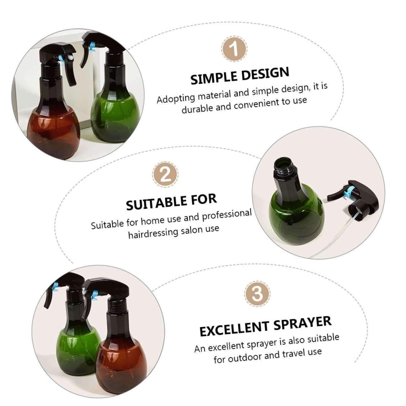 Beavorty 6stücke Sprühflasche Für Haare Feiner Nebel Sprayer Für Friseure Garten Und Haushalt Dauerhafte Und Praktische Anwendung Für Haarstyling Und Pflanzenpflege