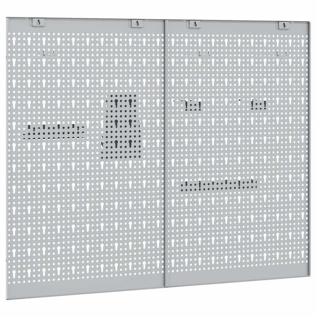 Juego de 2 paredes para herramientas, 100 x 80 cm, soporte para herramientas para taller, pared perforada para montaje en pared de madera y acero, sistema de organización para garaje