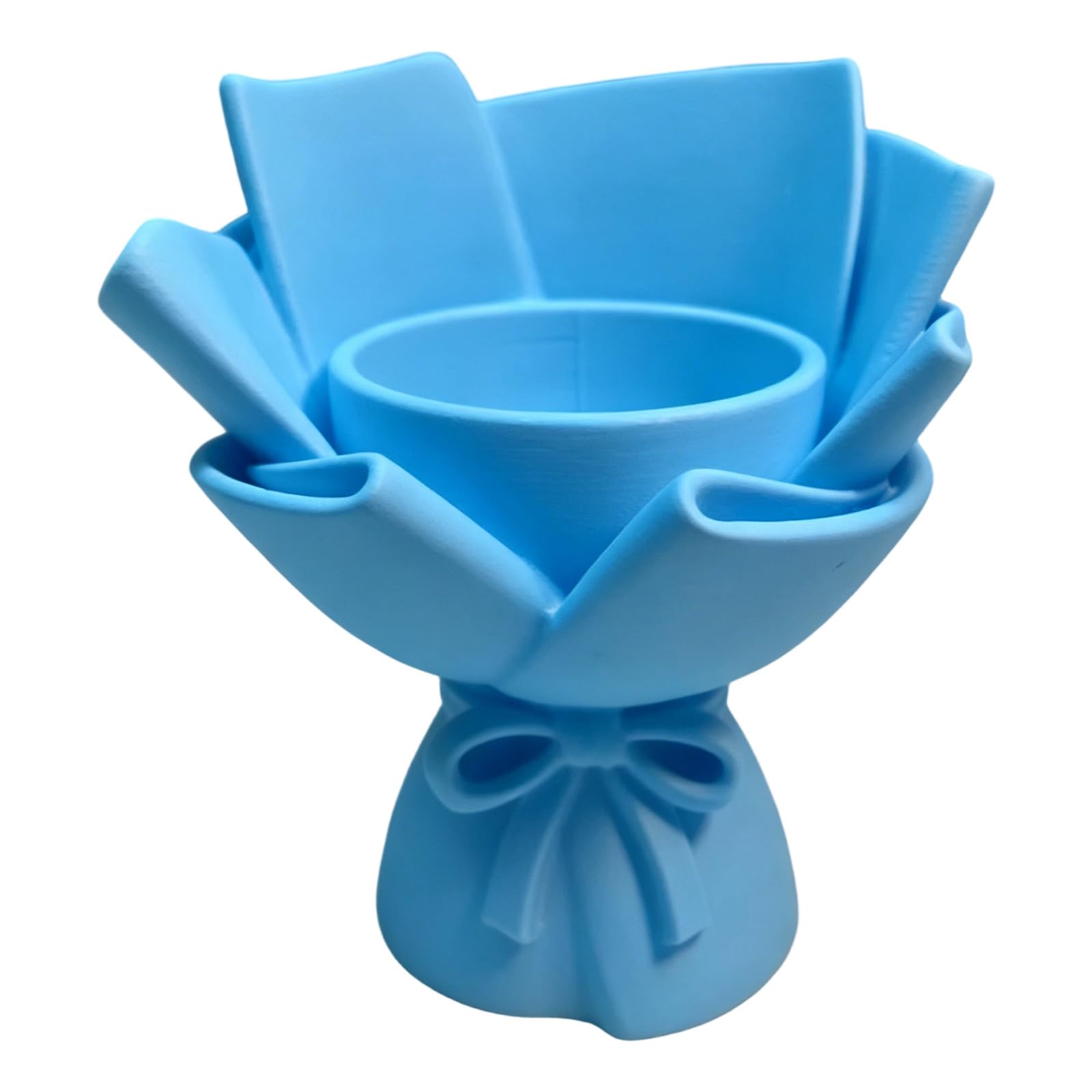 Romance Flower Bouquet Shaped Pencil Cup Holder with Wide Base Pots for Stable Desktop Storage and Decorations Published Arrangement Pen Owner Flower Container Pen Cup