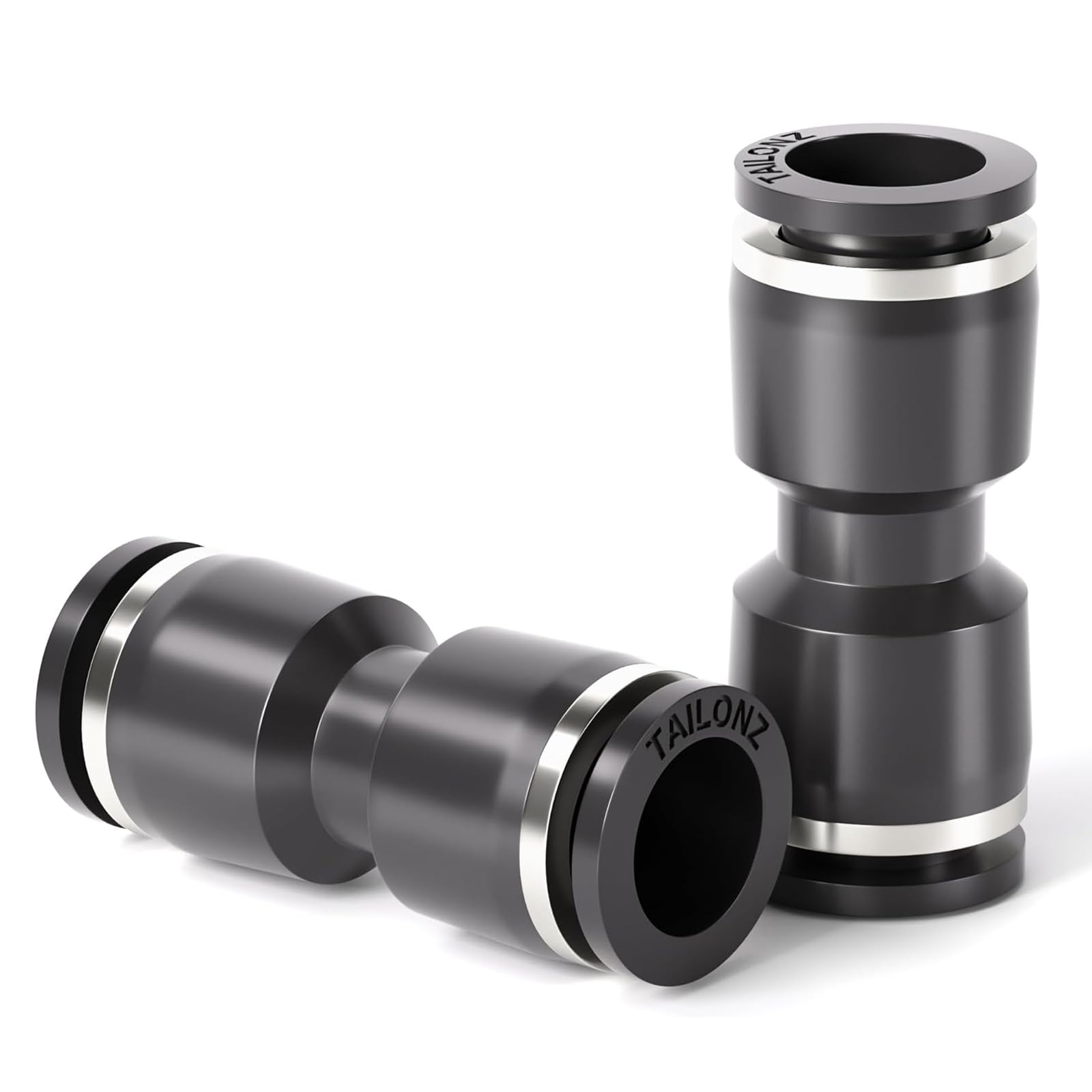 TAILONZ PNEUMATIC nero tubo dritto OD 6MM raccordi a pressione PU6 (confezione da 20)