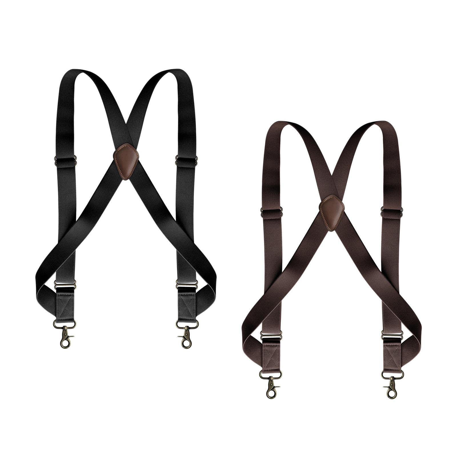 ™ 2 pieces Mens Suspender Swivel Hook X Shaped Elastic 1.4" Wide Adjustable | Suspenders Braces | Mens Accessories-image-1