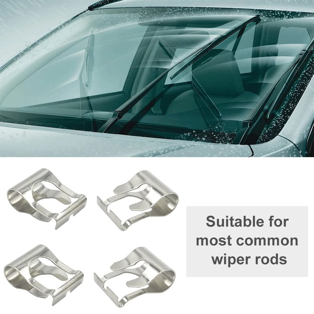 Kit Riparazione Clip Per Tergicristallo Auto – 2 Paia, Facili Da Montare, Adatte A Tiranti Comuni E Duelli