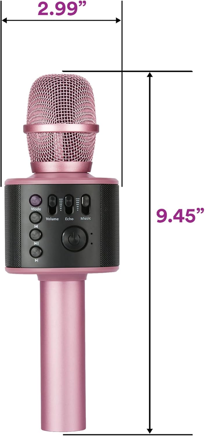Person holding the Core Innovations Wireless Bluetooth Karaoke Microphone and singing