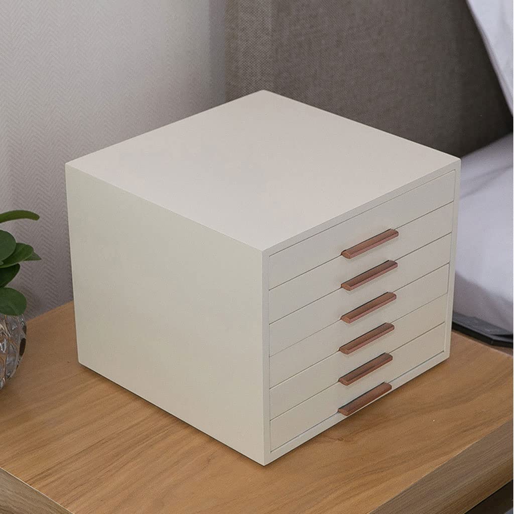 Schmuck-Organizer, Schmuckkästchen, Schmuckschatulle, Aufbewahrungsbox mit 6 Schubladen, Kosmetikbox, Ring, Ohrring, Halskette, Armband, Lippenstift, Uhr, Aufbewahrungsbox, integrierte Beflockung,