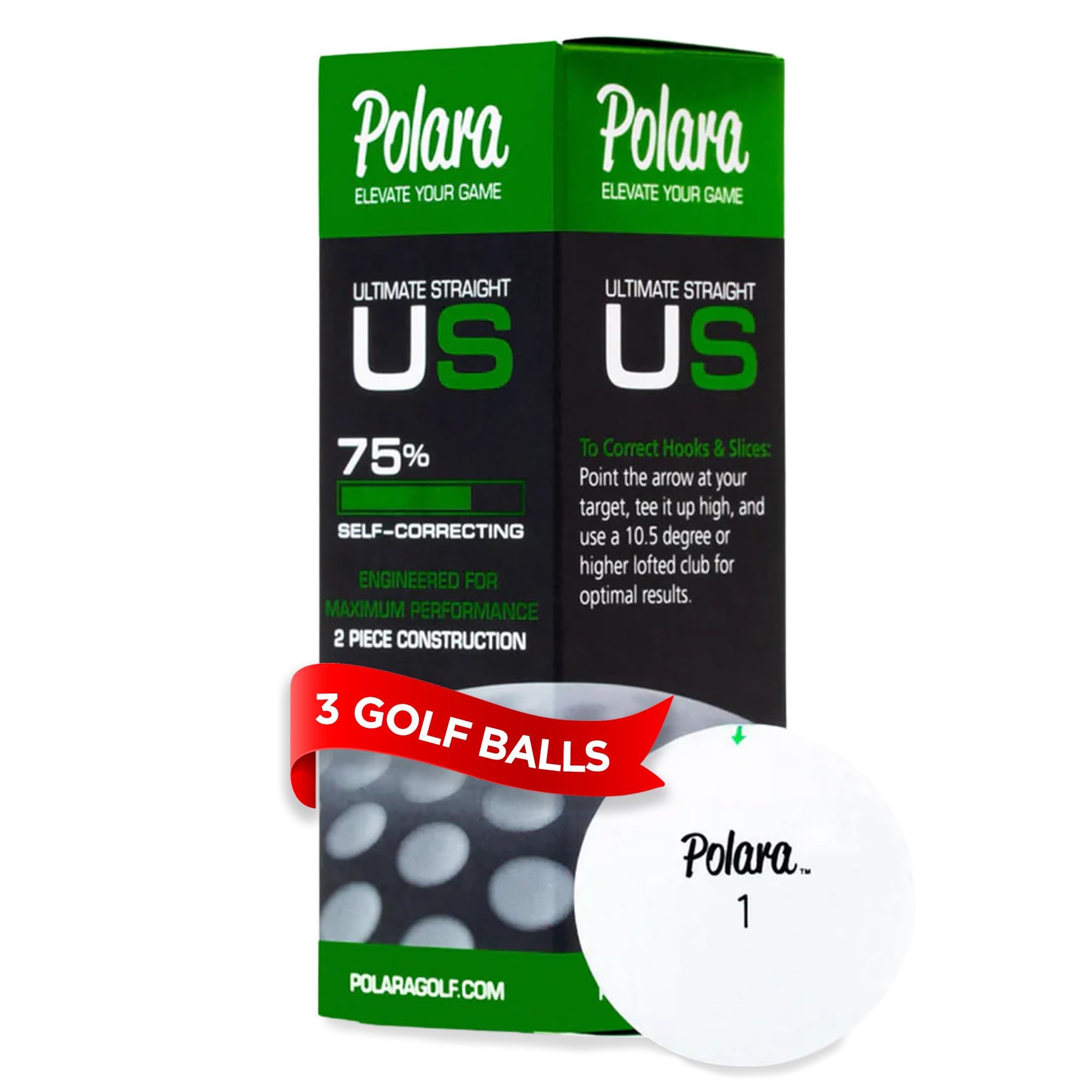 - Polara Golf Self-Correcting Golf Balls – Soft Feel, Anti-Slice & Hook Correction, Exceeds USGA Limits, Dimple Pattern, High-Performance Balls for Men & Women