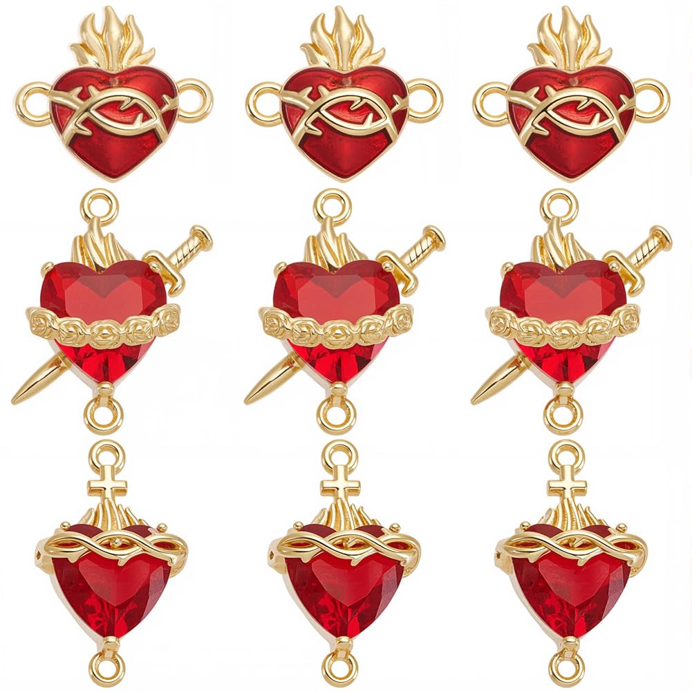Pendentif cœur sacré en laiton émaillé pour vos ateliers bijoux faits main