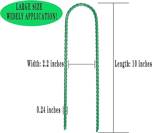 Miniatura 10 de Nigh Estacas de jardín de 10 pulgadas, grapas de paisaje, 6 grapas tipo U para tienda de campaña con extremo de punta de cincel, anclaje de tierra