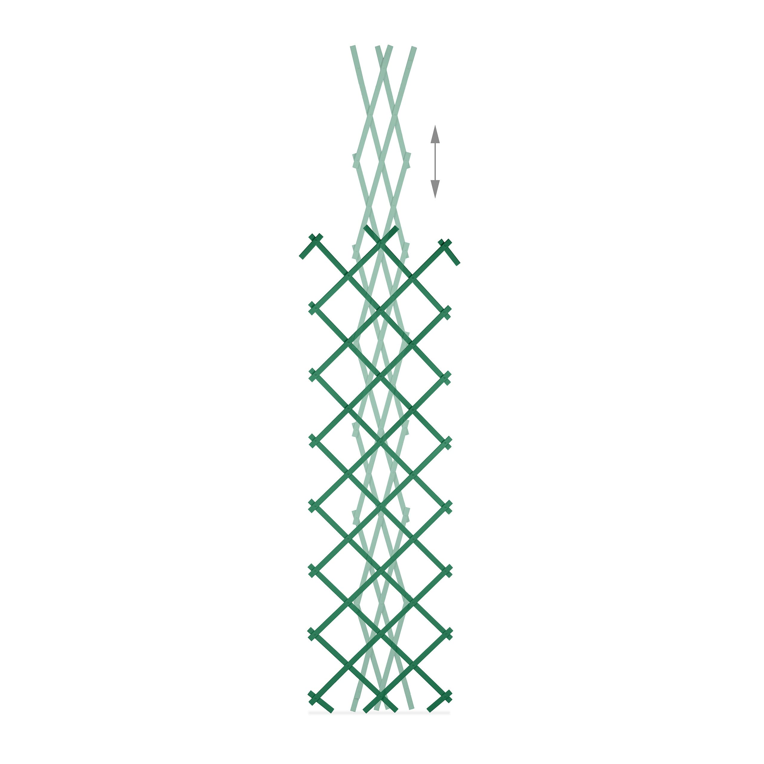 Relaxdays Grigliato per Rampicanti, Set da 3, Allungabile 180 cm, Graticolato per Piante, per Giardino, Plastica, Verde