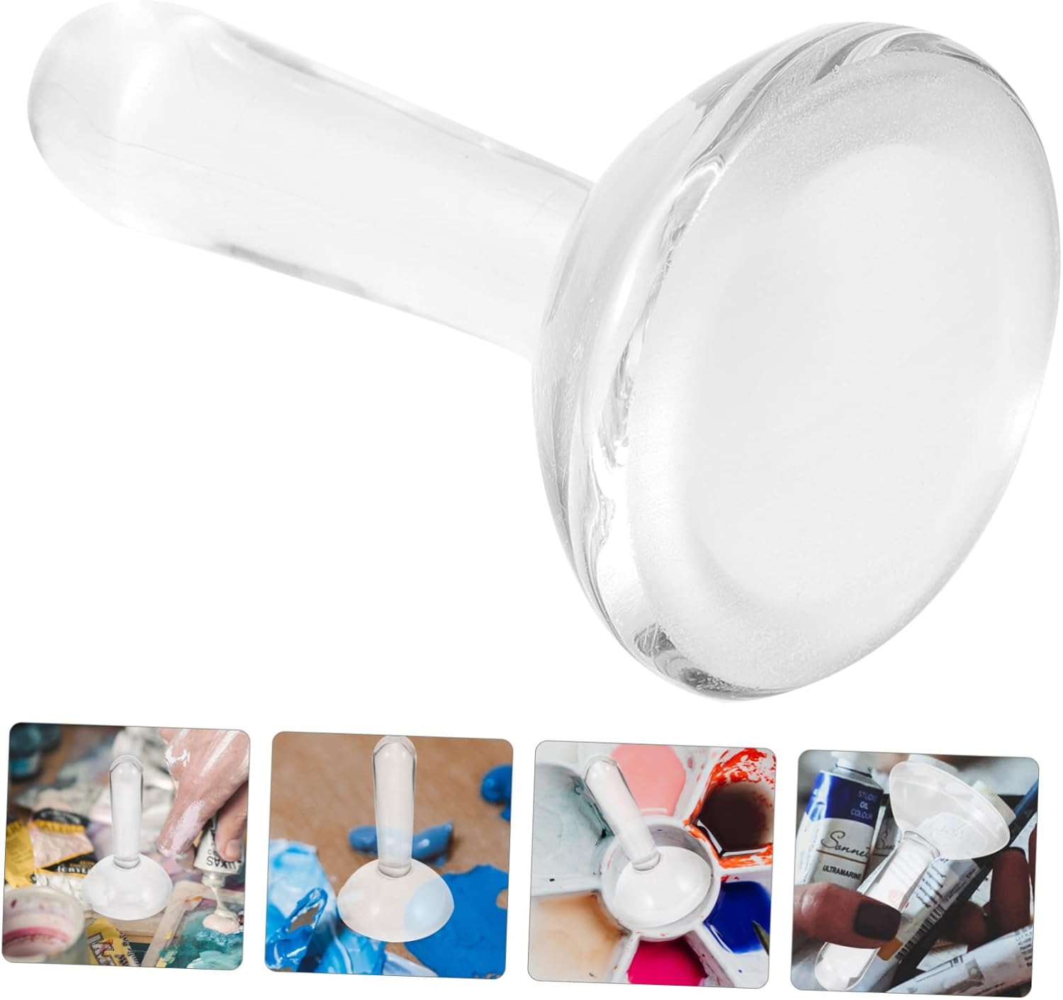 Operitacx 2pcs Glass Muller for Pigment Grinding Oil Painting Pestle Long Handle for DIY Artists