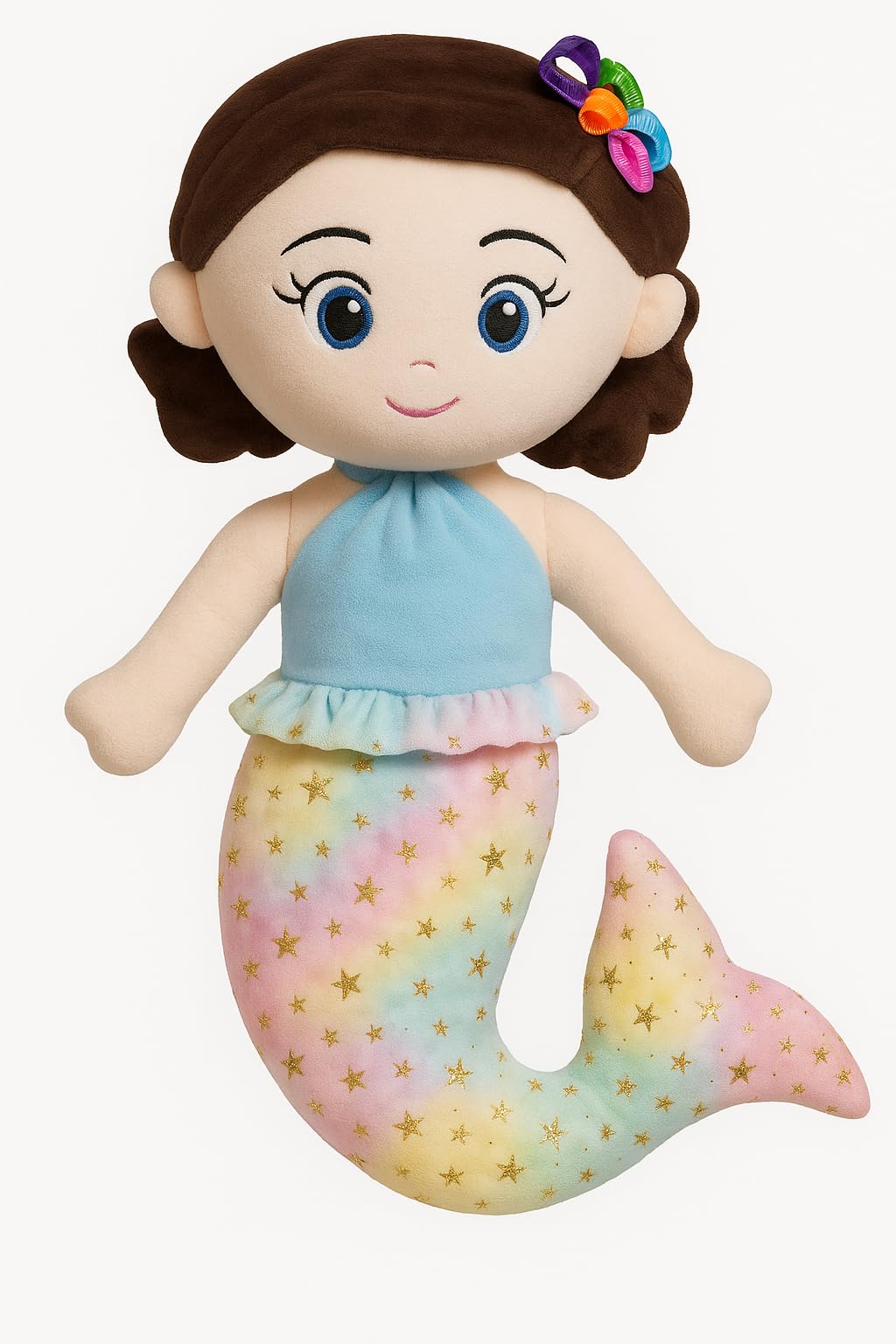 Coolet Princess Fish Doll Girls – 48 cm Stuffed Toy with Rainbow Sparkle Tail & Blue Top – Cuddly Mermaid Plush for Kids Soft Toys-image-41