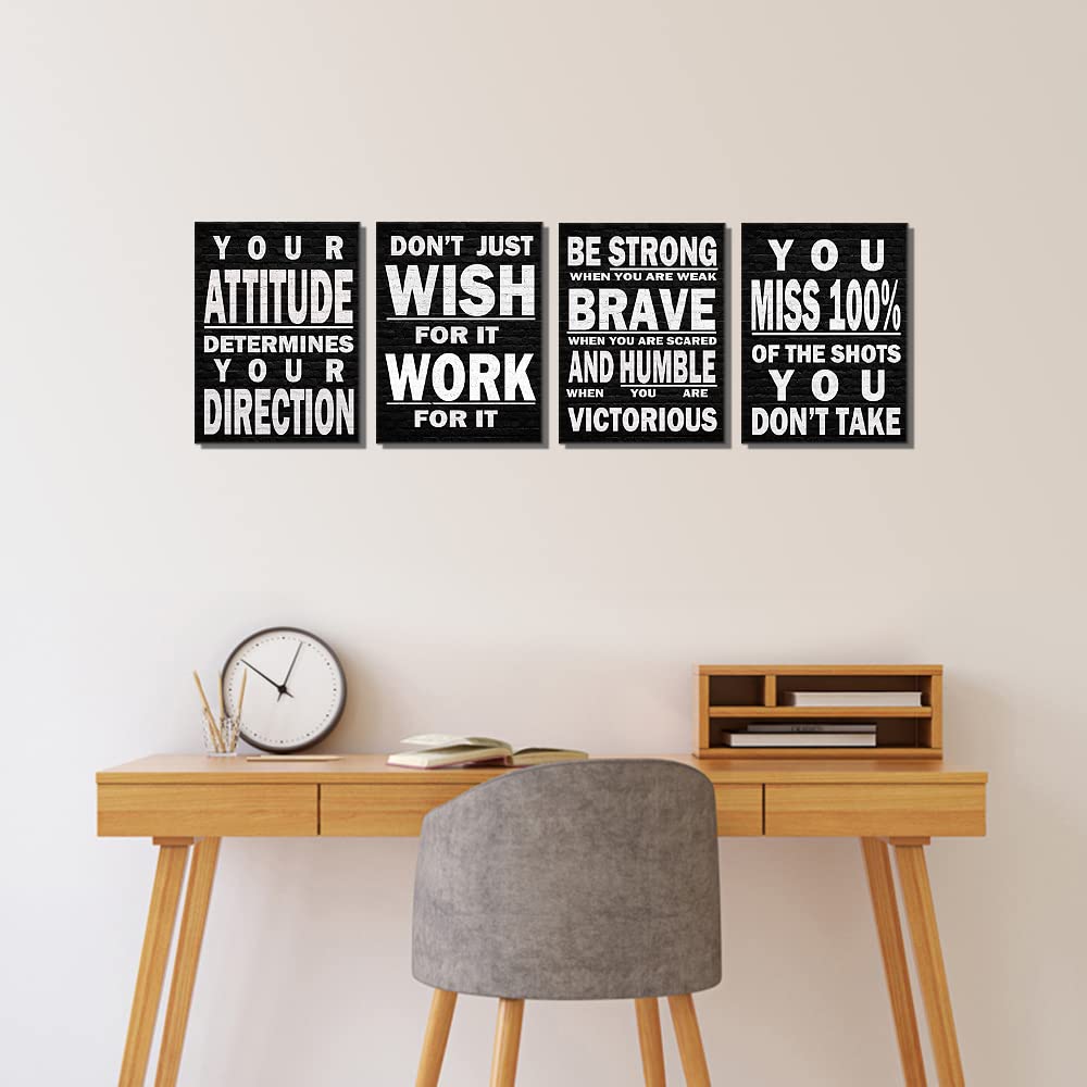 Black and White Inspirational Wall Art Poster Quote Motivational Wall ...
