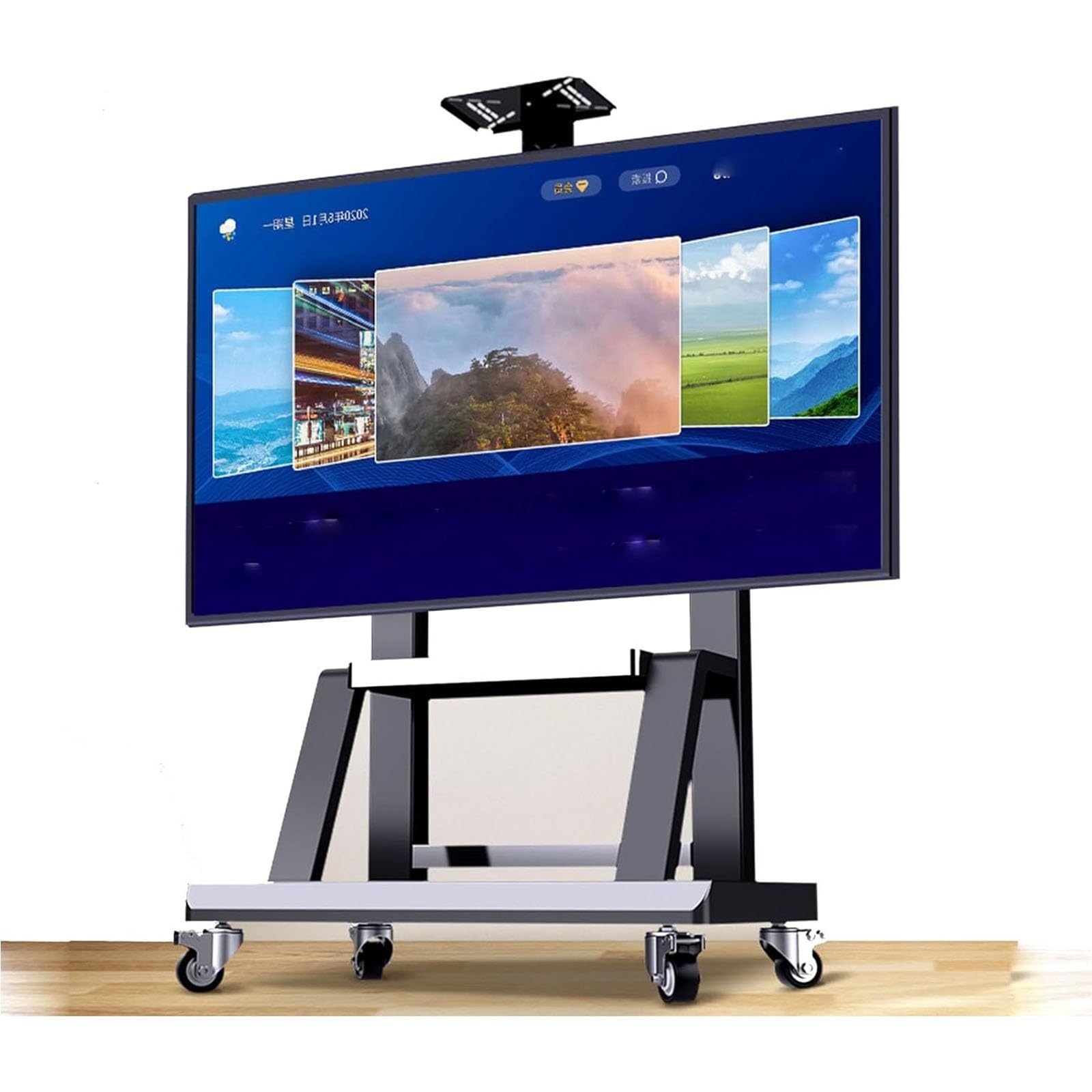 Carrello TV Mobile Supporto Su Ruote - TV LCD 360 Gradi Rotante Telaio Da Pavimento, Per Schermi Piatti Da 32-80 Pollici