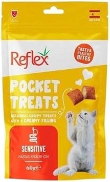 Reflex Pocket Treats Sensitive Hassas Kedi Ödül Maması 60 gr Tekli Paket