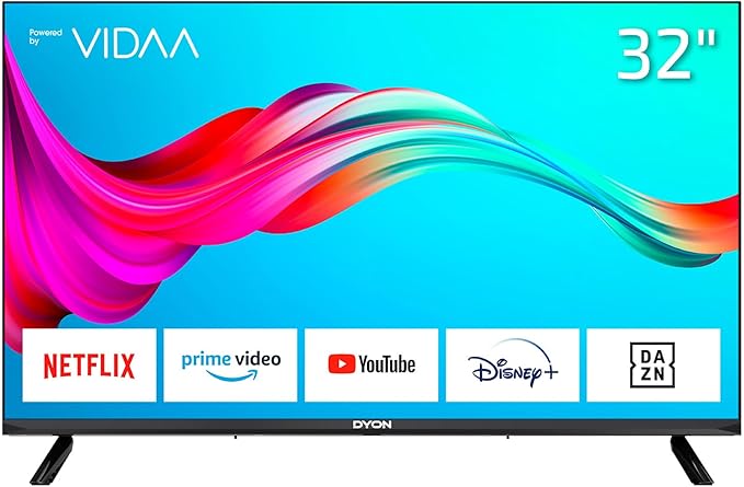 DYON Smart 32 VX TV 80 cm (32 Pulgadas) (HD Smart TV, Triple sintonizador (DVB-C/-S2/-T2), App Store, Prime Video, Netflix, Youtube)