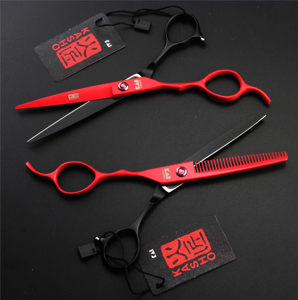 Capelli 6.0 Pollici Mano Sinistra Professionale Parrucchiere Forbici del Barbiere Assottigliamento Cesoie Cesoie Set Giapponese in Acciaio Inossidabile Uomo Donna Home USA