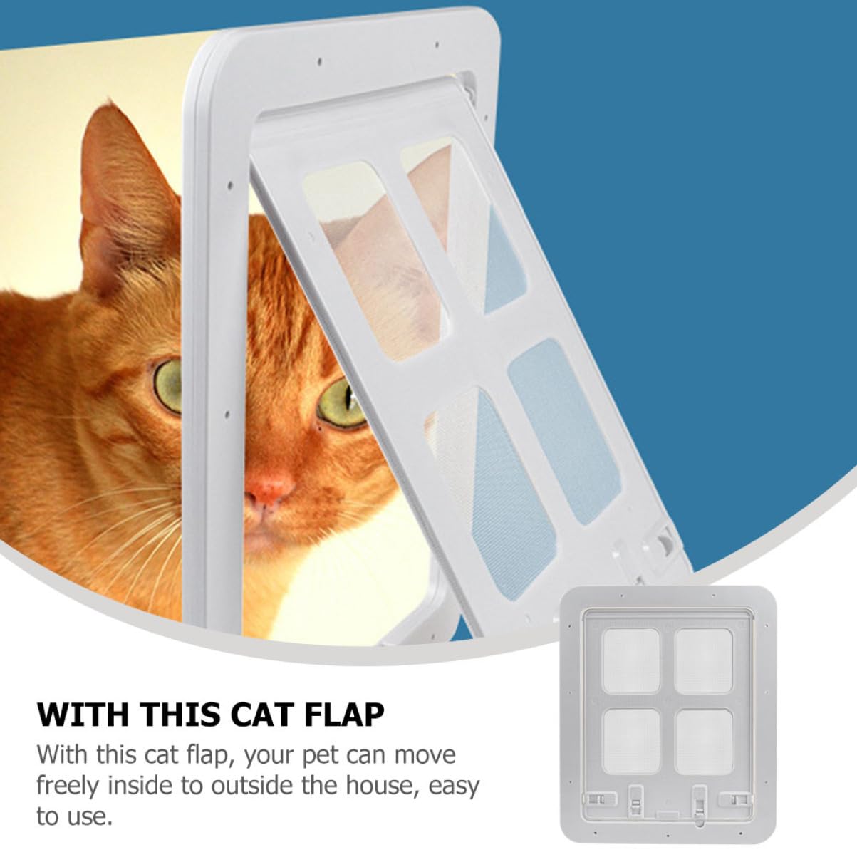 Porte pour Animaux à Rabat pour Chien et Chat, Maille Écran Blanche | PC Nylon, Circulation D’air et Perméabilité, Format pour Animaux, Design Moustiquaire