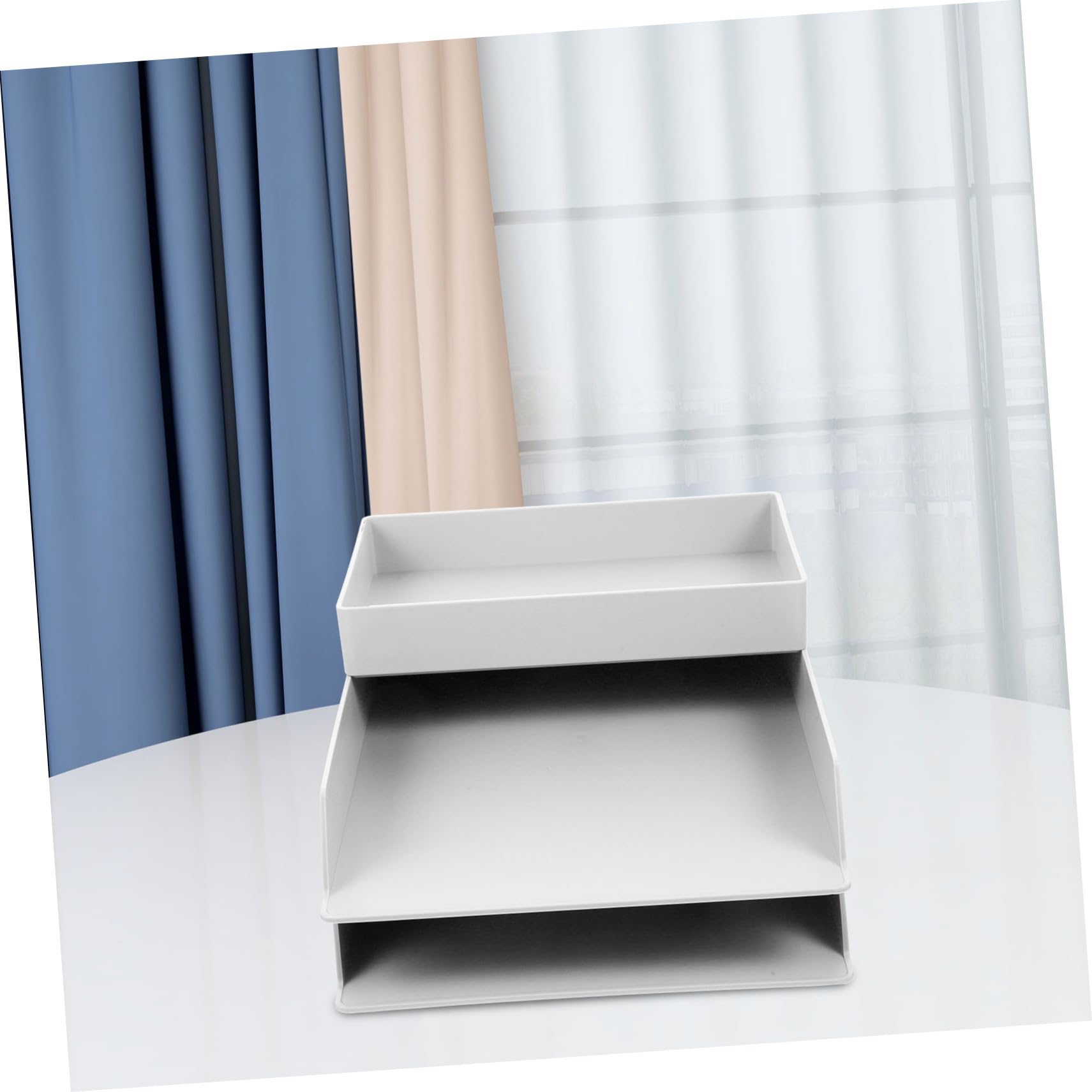 Toyvian Scaffale per Archiviazione File e Organizzatore di Cancelleria da Scrivania in Abs Bianco, Contenitore Portaoggetti Leggero e Resistente per Ufficio, Studio e Studenti, Set 3